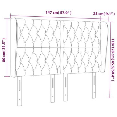 vidaXL Κεφαλάρι με Πτερύγια Πράσινο 147x23x118/128 εκ. Υφασμάτινο