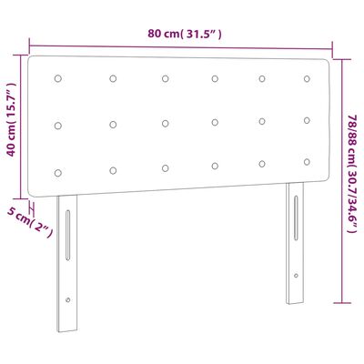 vidaXL Κεφαλάρι Κρεβατιού LED Σκούρο Πράσινο 80x5x78/88 εκ. Βελούδινο