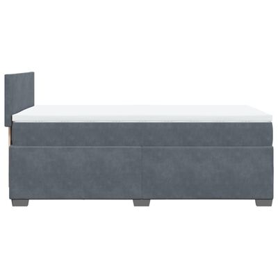 vidaXL Κρεβάτι Boxspring με Στρώμα Σκούρο Γκρι 90x190 εκ. Βελούδινο