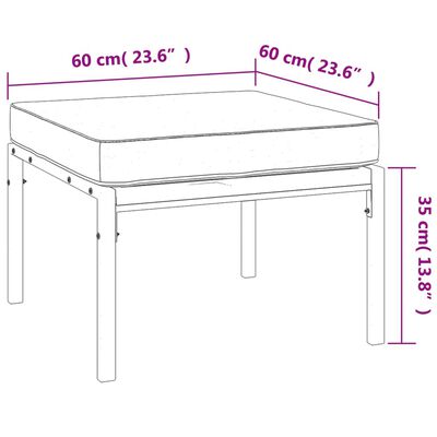 vidaXL Υποπόδια Κήπου 2 τεμ. 60x60x35 εκ Ατσάλι με Μαξιλάρια Χρ. Άμμου