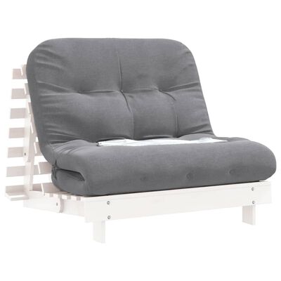 vidaXL Καναπές Κρεβάτι Futon με Στρώμα 100x206x11εκ. Μασίφ Ξύλο Πεύκου