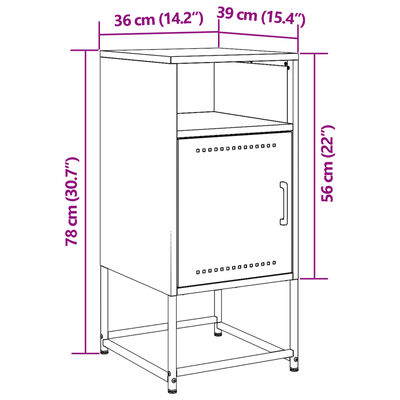 vidaXL Κομοδίνο Ροζ 36x39x78 εκ. από Χάλυβα