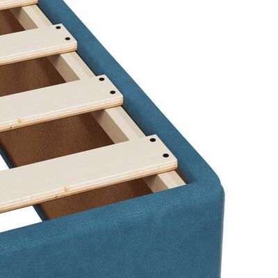 vidaXL Κρεβάτι Boxspring με Στρώμα Μπλε 120x190 εκ. Βελούδινο