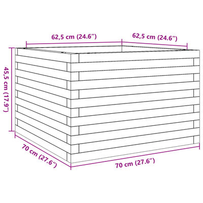 vidaXL Ζαρντινιέρα Κήπου 70x70x45,5 εκ. από Μασίφ Ξύλο Ψευδοτσούγκας