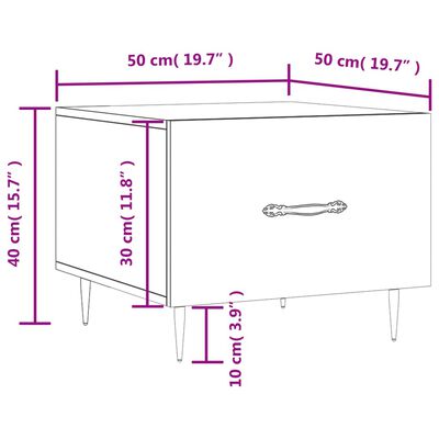 vidaXL Τραπεζάκια Σαλονιού 2 τεμ. Λευκά 50x50x40 εκ Επεξεργασμένο Ξύλο