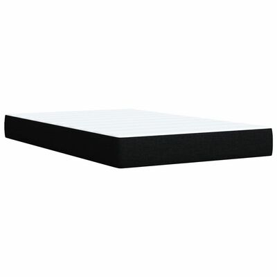 vidaXL Κρεβάτι Boxspring με Στρώμα Μαύρο 120x190 εκ. Υφασμάτινο