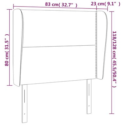 vidaXL Κεφαλάρι με Πτερύγια Ροζ 83x23x118/128 εκ. Βελούδινο