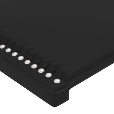 vidaXL Κεφαλάρι Κρεβατιού LED Μαύρο 200x5x78/88 εκ. Συνθετ. Δέρμα
