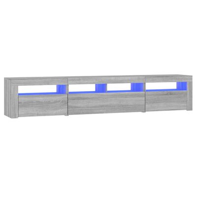 vidaXL Έπιπλο Τηλεόρασης με LED Γκρι Sonoma 210 x 35 x 40 εκ.