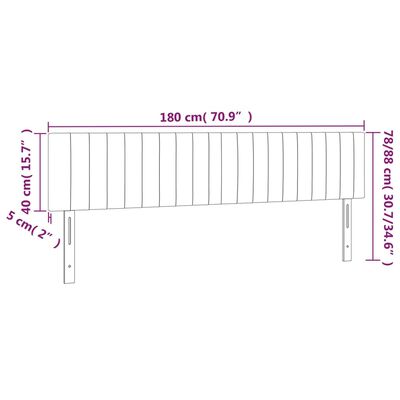 vidaXL Κεφαλάρι Κρεβατιού LED Σκούρο Πράσινο 180x5x78/88 εκ. Βελούδινο