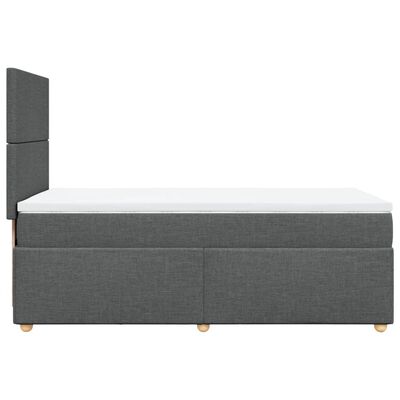 vidaXL Κρεβάτι Boxspring με Στρώμα Σκούρο Γκρι 80x200 εκ. Υφασμάτινο