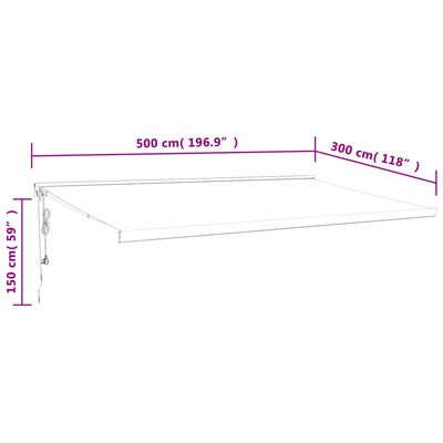 vidaXL Τέντα Πτυσσόμενη Μπλε και Λευκή 5 x 3 μ. Ύφασμα και Αλουμίνιο