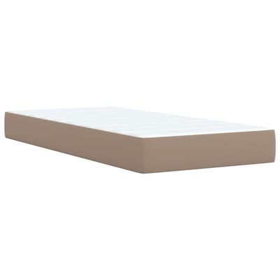 vidaXL Κρεβάτι Boxspring με Στρώμα Καπουτσίνο 100x200εκ.από Συνθ.Δέρμα