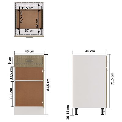 vidaXL Ντουλάπι με Συρτάρι Sonoma Δρυς 40x46x81,5 εκ. Επεξ. Ξύλο