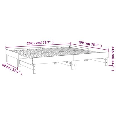 vidaXL Καναπές Κρεβάτι Συρόμενος Μελί 2x(100x200) εκ. από Μασίφ Πεύκο