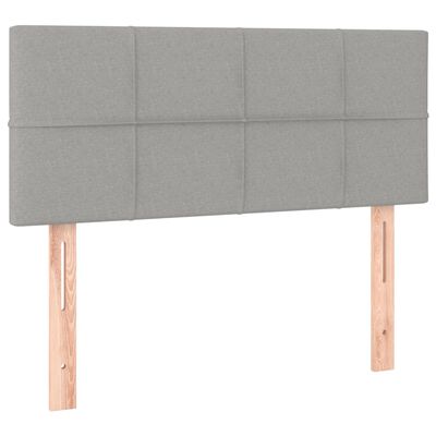 vidaXL Κρεβάτι Boxspring με Στρώμα Ανοιχτό Γκρι 100x200 εκ. Υφασμάτινο