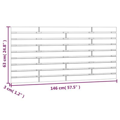 vidaXL Κεφαλάρι Επιτοίχιο 146 x 3 x 63 εκ. από Μασίφ Ξύλο Πεύκου