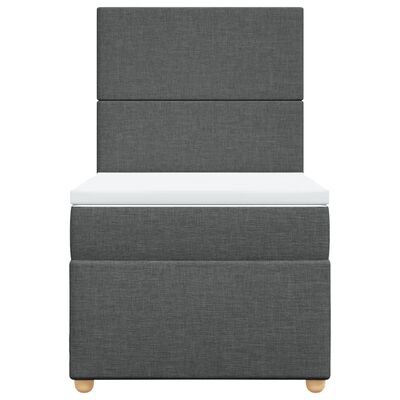 vidaXL Κρεβάτι Boxspring με Στρώμα Σκούρο Γκρι 80x200 εκ. Υφασμάτινο