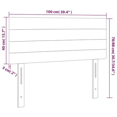 vidaXL Κεφαλάρι Κρεβατιού Ανοιχτό Γκρι 100x5x78/88 εκ. Υφασμάτινο (US)