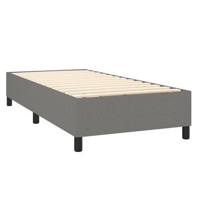 vidaXL Κρεβάτι Boxspring με Στρώμα Σκούρο Γκρι 80x200 εκ. Υφασμάτινο