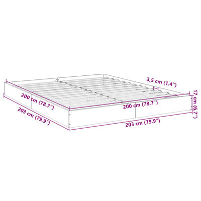 vidaXL Πλαίσιο Κρεβατιού Sonoma Δρυς 200x200 εκ. Επεξεργασμένο Ξύλο