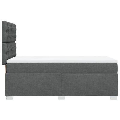 vidaXL Κρεβάτι Boxspring με Στρώμα Σκούρο Γκρι 100x200 εκ. Υφασμάτινο