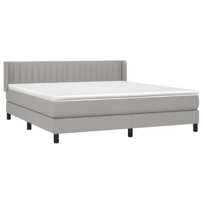 vidaXL Κρεβάτι Boxspring με Στρώμα Αν. Πράσινο 160x200εκ Υφασμάτινο