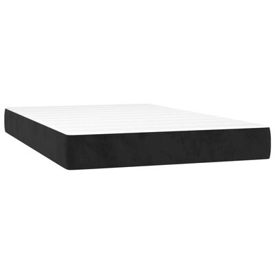 vidaXL Κρεβάτι Boxspring με Στρώμα Μαύρο 120 x 200 εκ. Βελούδινο