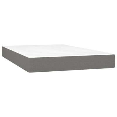 vidaXL Κρεβάτι Boxspring με Στρώμα Σκούρο Γκρι 120x200 εκ. Υφασμάτινο