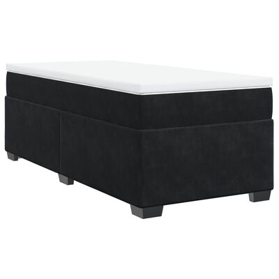 vidaXL Κρεβάτι Boxspring με Στρώμα Μαύρο 80 x 200 εκ. Βελούδινο