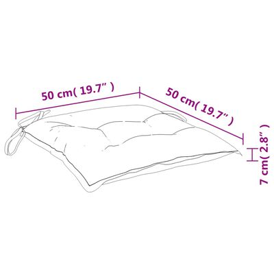 vidaXL Μαξιλάρια Καρέκλας 6 τεμ. Τιρκουάζ 50x50x7 εκ. Oxford Ύφασμα