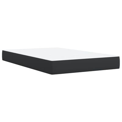 vidaXL Κρεβάτι Boxspring με Στρώμα Μαύρο 120 x 200 εκ. Συνθετικό Δέρμα