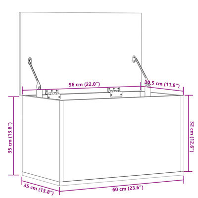 vidaXL Κουτί Αποθήκευσης Καπνιστή Δρυς 60x35x35 εκ. Επεξεργασμένο Ξύλο