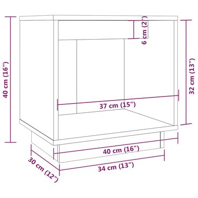 vidaXL Κομοδίνα 2 τεμ. Λευκά 40 x 30 x 40 εκ. από Μασίφ Ξύλο Πεύκου