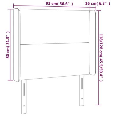 vidaXL Κεφαλάρι Κρεβατιού LED Μπλε 93x16x118/128εκ. Υφασμάτινο