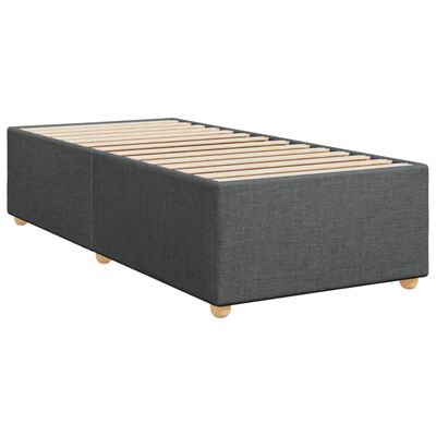 vidaXL Κρεβάτι Boxspring με Στρώμα Σκούρο Γκρι 90x190 εκ. Υφασμάτινο