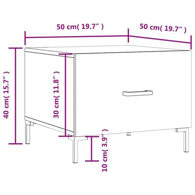 vidaXL Τραπεζάκια Σαλονιού 2 τεμ Γκρι sonoma 50x50x40 εκ Επεξ. Ξύλο