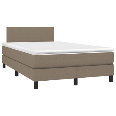 vidaXL Κρεβάτι Boxspring με Στρώμα Taupe 120x200 εκ. Υφασμάτινο