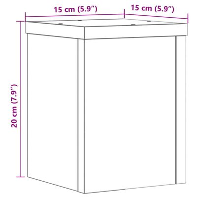 vidaXL Βάσεις Φυτών 2 τεμ. Μαύρες 15x15x20 εκ. από Επεξεργασμένο Ξύλο