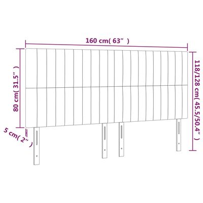 vidaXL Κεφαλάρι Κρεβατιού LED Σκούρο Γκρι 160x5x118/128 εκ. Βελούδινο