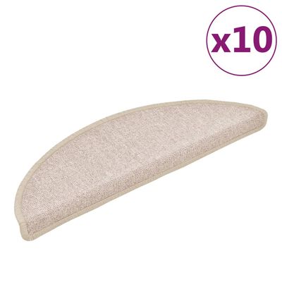 vidaXL Πατάκια Σκάλας 10 τεμ. Taupe 56x17x3 εκ.