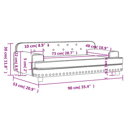 vidaXL Καναπές Παιδικός Ροζ 90 x 53 x 30 εκ. από Βελούδο