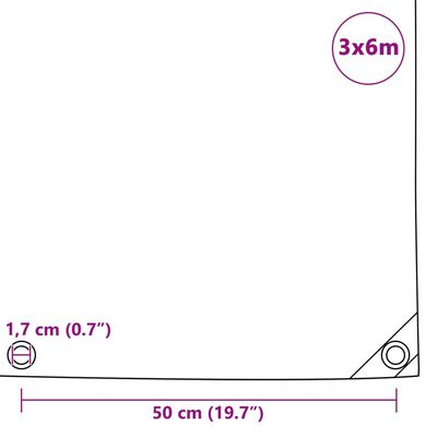 vidaXL Μουσαμάς 650 γρ./μ.² Γκρι 3 x 6 μ.