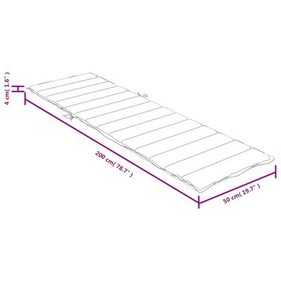 vidaXL Μαξιλάρι Ξαπλώστρας Κόκκινο 200x50x4 εκ. Ύφασμα