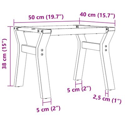 vidaXL Πόδια Τραπεζιού Σαλονιού σε Σχήμα «Y» 50x40x38 εκ. Χυτοσίδηρος