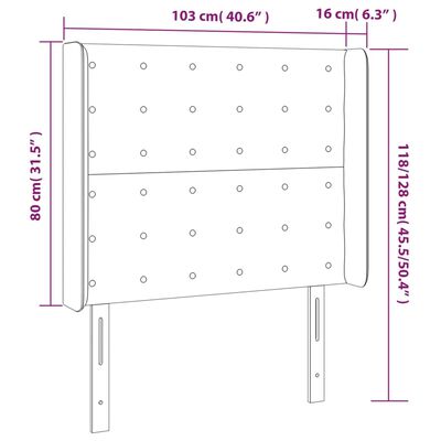 vidaXL Κεφαλάρι Κρεβατιού LED Ροζ 103x16x118/128 εκ.Βελούδινο