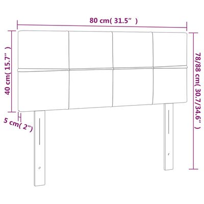 vidaXL Κεφαλάρι Κρεβατιού LED Σκούρο Μπλε 80x5x78/88 εκ. Βελούδινο