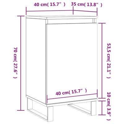 vidaXL Ντουλάπια 2 τεμ. Γκρι Sonoma 40x35x70 εκ. Επεξεργασμένο Ξύλο