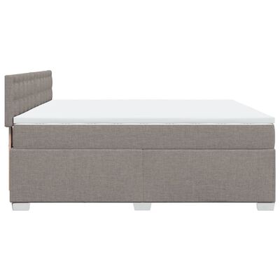 vidaXL Κρεβάτι Boxspring με Στρώμα Taupe 200x200 εκ. Υφασμάτινο