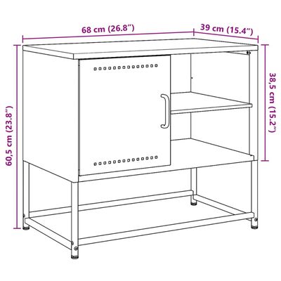 vidaXL Έπιπλο Τηλεόρασης Μουσταρδί Κίτρινο 68x39x60,5 εκ. από Ατσάλι